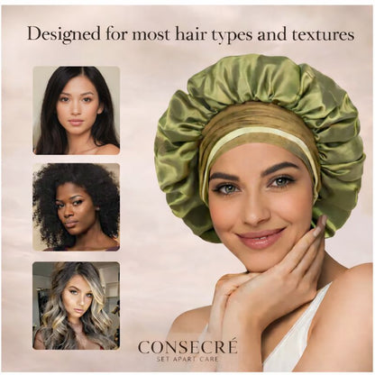 Consecré satin bonnet designed for most hair types and textures.